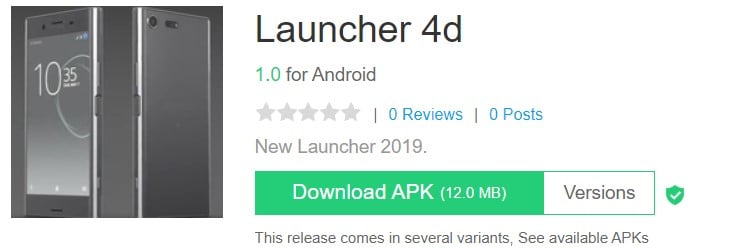4D launcher for android