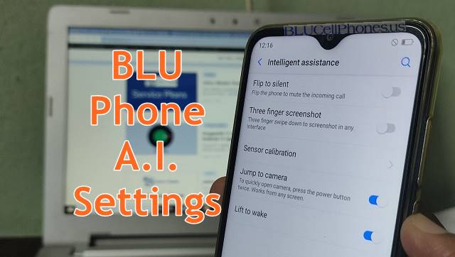 BLU Phone showing setting related to Life to Wake or flip to silent features i.e., BLU phone Intelligent Assistance Settings