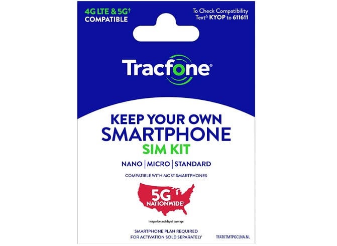 Tracfone aka TFW SIM Card online on Amazon Walmart